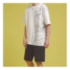Converse Herren-Freizeit-T-Shirt mit Flammenmuster und Logo, kurzärmelig, weiß