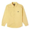Converse Herren-Freizeitjacke aus gewebtem Stoff mit Knöpfen, Retro-Langarmjacke, Gold