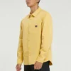 Converse Herren-Freizeitjacke aus gewebtem Stoff mit Knöpfen, Retro-Langarmjacke, Gold