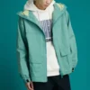 Converse Herren-Freizeitjacke mit Kapuze und Tasche, gewaschenes Blau