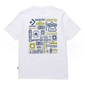 Converse Herren-Freizeitshirt mit Logo-Print, kurzärmelig, weiß