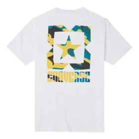 Converse Herren-Freizeitsport-T-Shirt, atmungsaktiv, Camouflage-Print, kurzärmelig, weiß