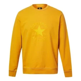 Converse Herren-Pullover mit Rundhalsausschnitt und Logo-Print, gelb Converse Herren-Pullover mit Rundhalsausschnitt und Logo-Print, gelb