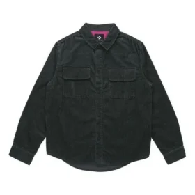 Converse Herren-Sport-Cargo-Jacke aus Cord, schwarz Converse Herren-Sport-Cargo-Jacke aus Cord, schwarz