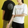 Converse Herren-Sport-Strick-T-Shirt mit Aufdruck, locker geschnitten, kurzärmelig, weiß