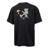 Converse Herren-Sport-T-Shirt mit lustigem Cartoon-Aufdruck, atmungsaktiv, kurzärmelig, schwarz