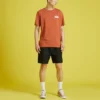 Converse Herren-Sport-T-Shirt mit Regenbogen-Logo-Print, gestrickt, kurzärmelig, rot