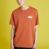 Converse Herren-Sport-T-Shirt mit Regenbogen-Logo-Print, gestrickt, kurzärmelig, rot