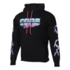 Converse Herren-Sportjacke mit Flash-Logo-Print, mit Fleece gefüttert, schwarz
