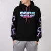 Converse Herren-Sportjacke mit Flash-Logo-Print, mit Fleece gefüttert, schwarz