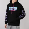 Converse Herren-Sportjacke mit Flash-Logo-Print, mit Fleece gefüttert, schwarz