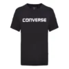 Converse Herren-T-Shirt aus reiner Baumwolle mit Alphabet-Print, kurzärmelig, schwarz