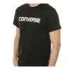 Converse Herren-T-Shirt aus reiner Baumwolle mit Alphabet-Print, kurzärmelig, schwarz