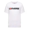 Converse Herren-T-Shirt aus reiner Baumwolle mit Alphabet-Print, kurzärmelig, weiß