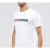 Converse Herren-T-Shirt aus reiner Baumwolle mit Alphabet-Print, kurzärmelig, weiß