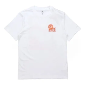 Converse Herren-T-Shirt mit Aufdruck, kurzärmelig, weiß