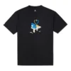 Converse Herren-T-Shirt mit Aufdruck, lässig, atmungsaktiv, kurzärmelig, schwarz