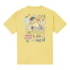 Converse Herren-T-Shirt mit Graffiti-Cartoon-Print, locker sitzend, Rundhalsausschnitt, kurze Ärmel, goldfarben