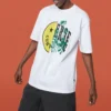Converse Herren-T-Shirt mit Smiley-Aufdruck, atmungsaktiv, kurzärmelig, weiß