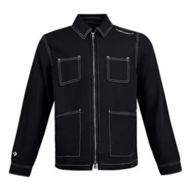 Converse Pocket Woven Langarmjacke für Herren, schwarz Converse Pocket Woven Langarmjacke für Herren, schwarz