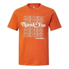 Converse Renew Herren-T-Shirt mit Alphabet-Print, kurzärmelig, orange