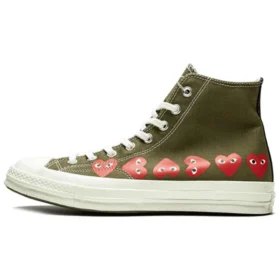Converse x COMME des GARCONS PLAY Chuck 70 Hi Multi Heart „Khaki“