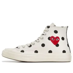 Converse x COMME des GARCONS PLAY Chuck 70 Hi „White Polka Dot“