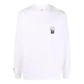 Converse x Josh Vides Langarm-T-Shirt mit Tasche, asiatische Größen „Weiß“ Converse x Josh Vides Langarm-T-Shirt mit Tasche, asiatische Größen „Weiß“