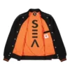 Converse x Vince Staples Insulated Varsity Jacke (asiatische Größen) „Black Orange“