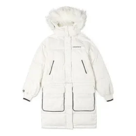 Convertible Long Down Jacke – asiatische Größen „Weiß“