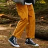 Cord-Chino-Hose mit doppelten Falten, asiatische Größen „Orange“