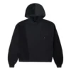 Cord-Splicing-Hoodie in Uni-Farbe, schwarz