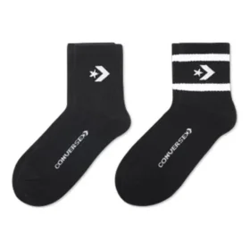 Core Twin Pack Mid-Crew Quarter Socken „Schwarz“