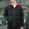 Court Down Bomberjacke asiatische Größen „Schwarz Rot“