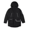 Daunenjacke in mittlerer Länge, asiatische Größen „Schwarz“