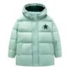 Daunenjacke mit Logo-Print, asiatische Größen „Grün-Schwarz“