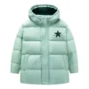 Daunenjacke mit Logo-Print, asiatische Größen „Grün-Schwarz“