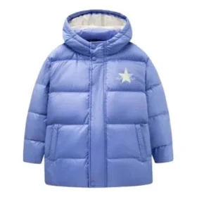 Daunenjacke mit Logo-Print, asiatische Größen „Purple White“