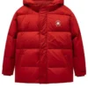 Daunenjacke mit Logo-Print „Red White“