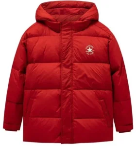 Daunenjacke mit Logo-Print „Red White“