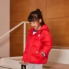 Daunenjacke mit Logo-Print „Red White“
