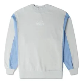 Denim Patchwork Crew Sweatshirt asiatische Größen „Blau“