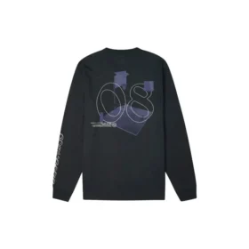 Distorted Court Langarm-T-Shirt (asiatische Größen) „Schwarz“
