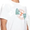 Distorted Patch T-Shirt Asia-Größen „Weiß Orange Teal“