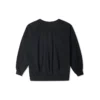Einfarbiger, locker gestrickter Hoodie mit V-Ausschnitt, schwarz