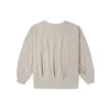 Einfarbiger, locker gestrickter V-Ausschnitt-Hoodie in Beige