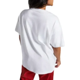 Flaming Logo Oversized-T-Shirt asiatische Größen „Weiß Rot“