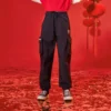Freizeit-Lange Hose asiatische Größen „Schwarz Rot“