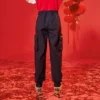 Freizeit-Lange Hose asiatische Größen „Schwarz Rot“