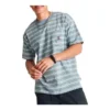 Gestreiftes T-Shirt mit Stern-Chevron-Tasche, asiatische Größen, „Hellblau“